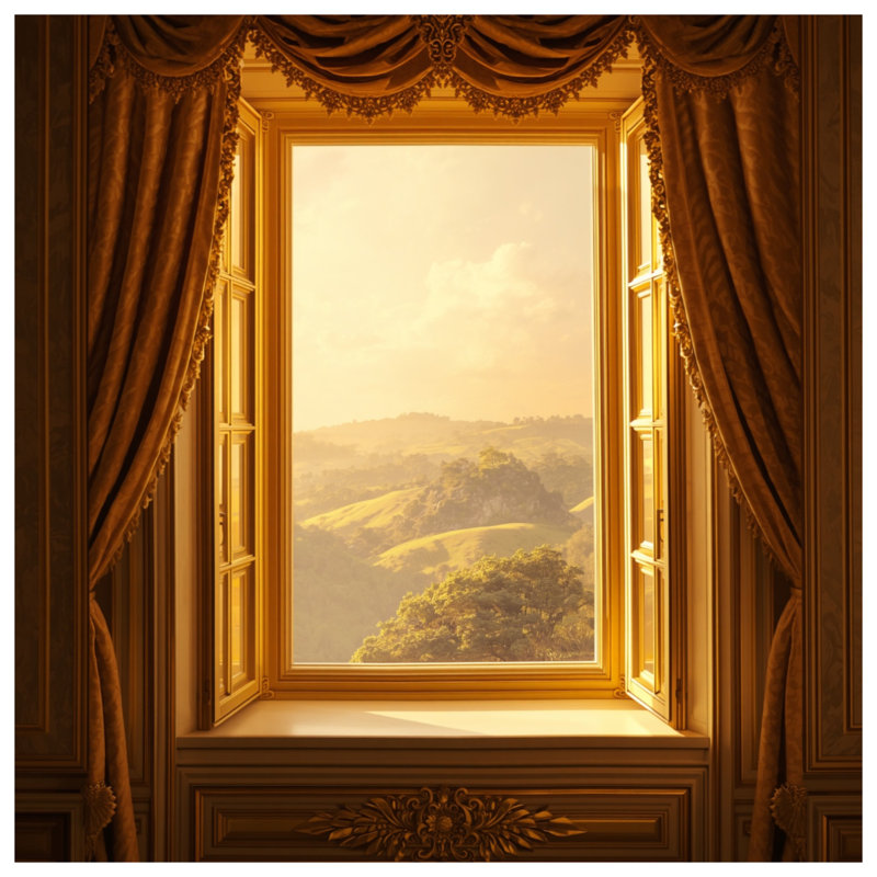 Tapisserie «Scenic Window View Wall - Landscape», H 104 po x 88 avec 4 œillets