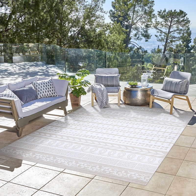 Tapis intérieur / extérieur tissé à plat toutes saisons Paseo Astrid, Rectangle 6 pi 6 po x 9 pi 6 po