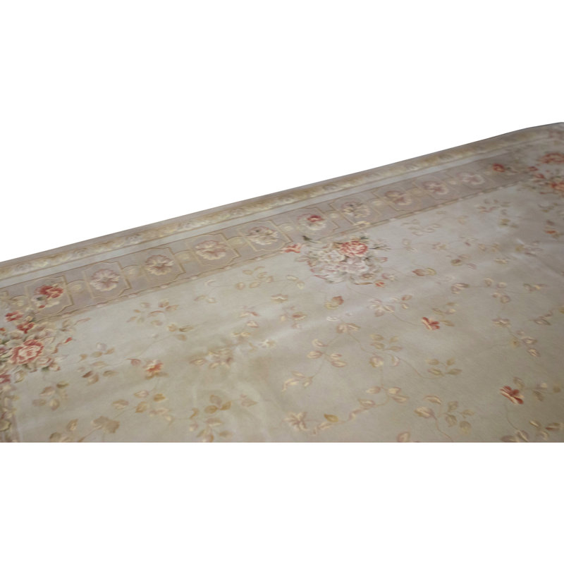 Hand Knotted Area Rug in Beige