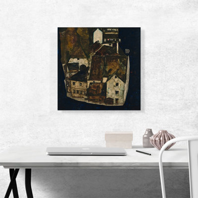 "Ville morte III par Egon Schiele", reproduction d'art sur toile tendue