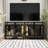 Four Door Large Dog Crate With Iron Frame and Divider-375899157