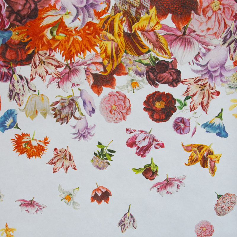 Cardy A Flower Rain Design 4-Panel Wall Mural 2.7m height x 280cm width, Coconut