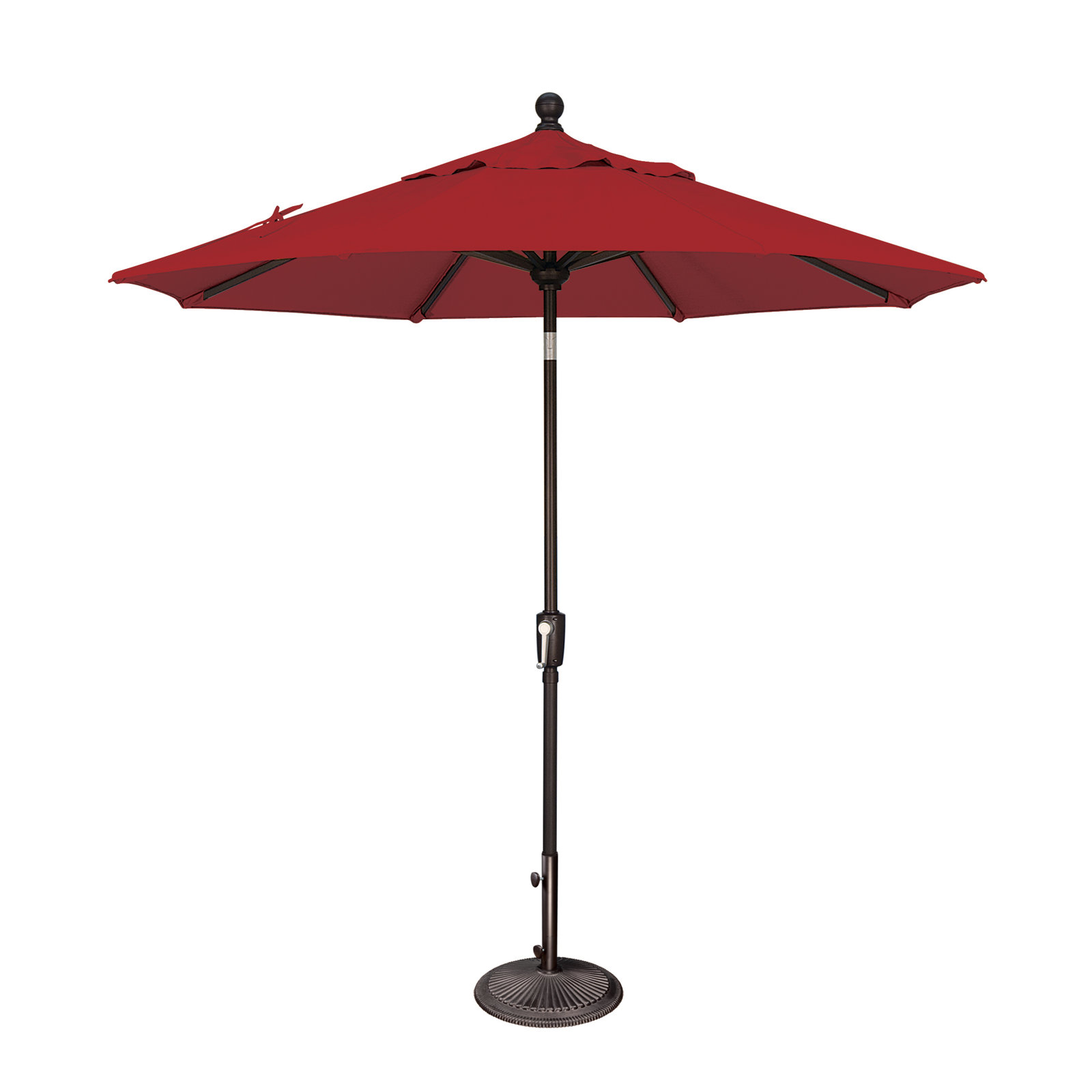 Launceston Market Umbrella, Really Red Solefin, Black, 96" H x 90" W x 90" D