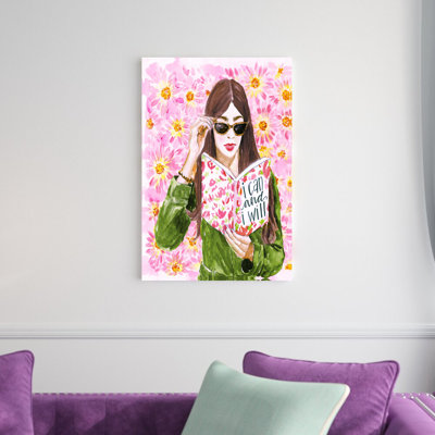 Watercolor Girl Reading Journal - peinture sur toile tendue