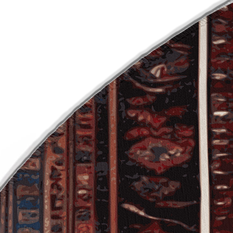 Tapis d'intérieur et d'extérieur brun Persian, Rond 5 pi