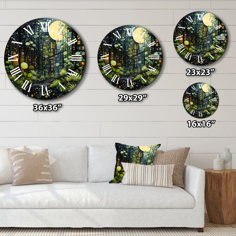 Horloge murale Rayshon - Collages abstraits, Très grand