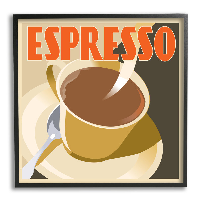 «Vintage Espresso Drink» encadré sur bois par Richard Weiss, H 12 po x l 12 po x P 1,5 po, Giclée encadrée noir minuit