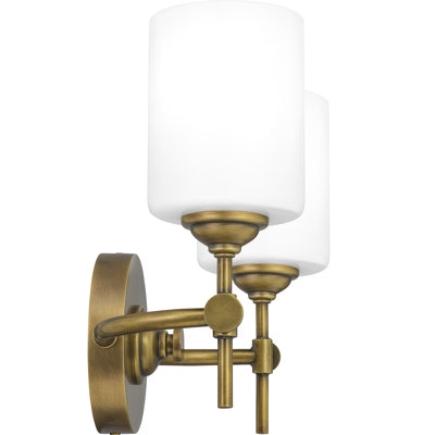 Éclairage pour meuble-lavabo en laiton vieilli 2 lumières Gaelan