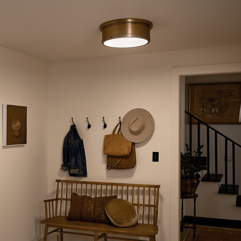 Zhazira Flush Mount, Brushed Natural Brass