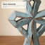 Croix de table en bois sculpté à la main Hadmar Isle of Capri, finition turquoise patinée