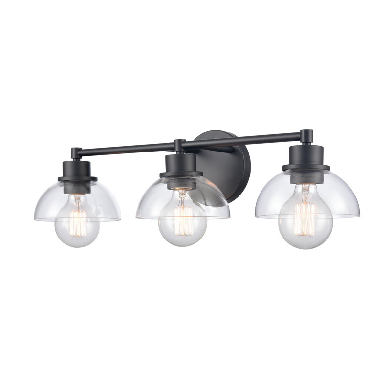 Éclairage pour salle de bain 3 lumières Julian 24 po - noir mat, Noir, Trois lumières, H 6 po x l 24 po x P 7,5 po