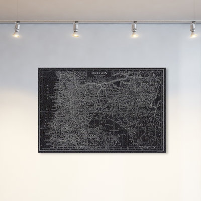 « oregon map », impression sur toile