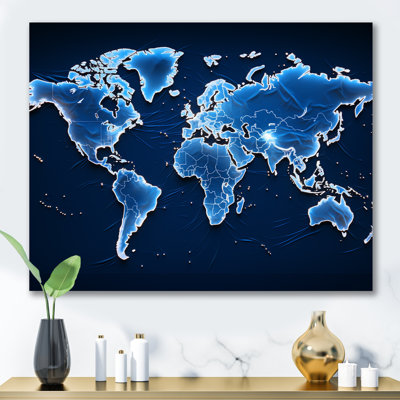 Méridiens majestueux - carte du monde murale