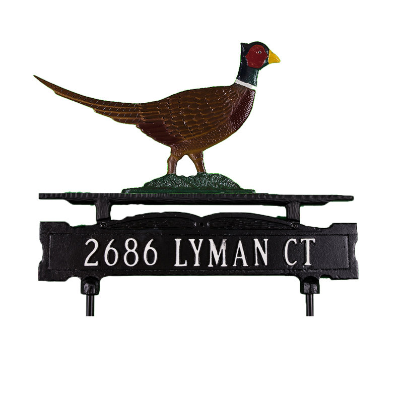 Plaque d'adresse pour pelouse 1 ligne Pheasant, Oui, Naturel