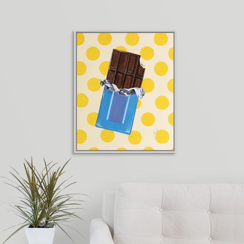 " Candy Shop I " by Sydney Edmunds Painting Print, 25.7" H x 21.7" W x 1.75" D, White Floater Frame