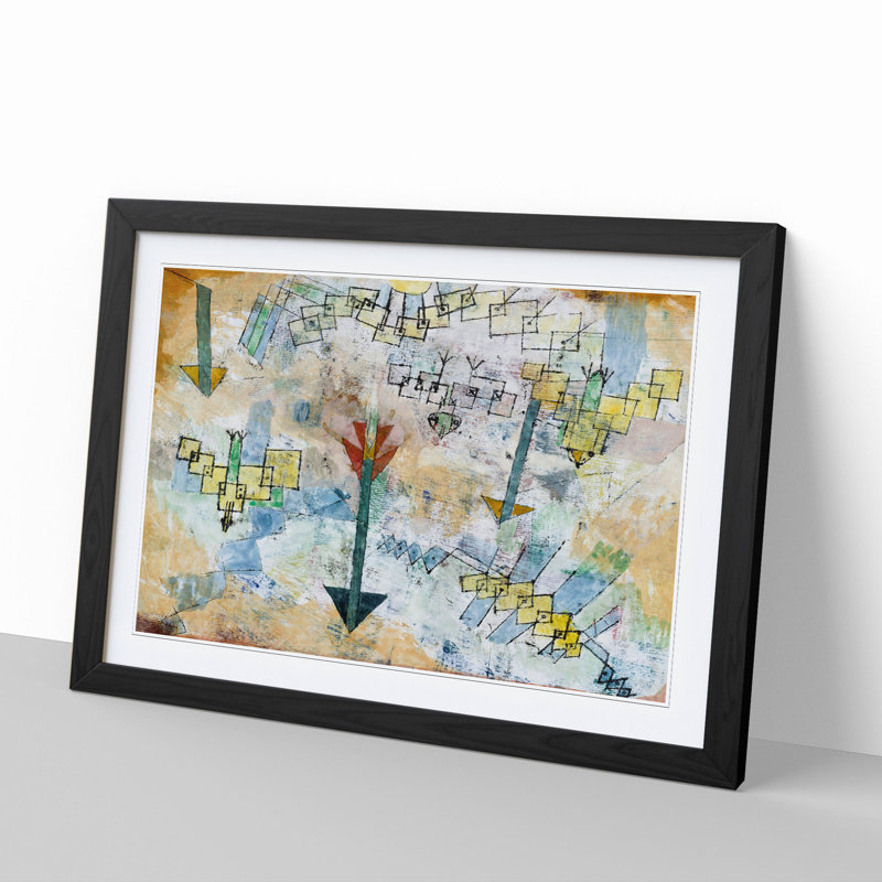 Birds and Arrows by Paul Klee - Picture Frame Painting, Black Framed, 48cm H x 65cm W x 2cm D