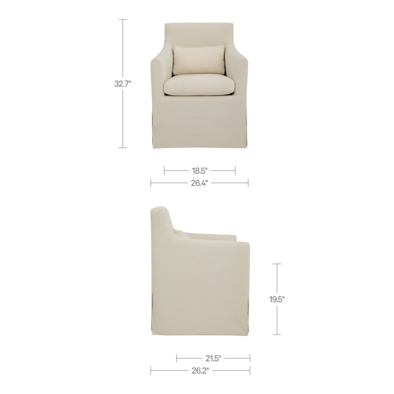 Lydia Outdoor Slipcover Dining Chair Cream, Ivory Performance Fabric