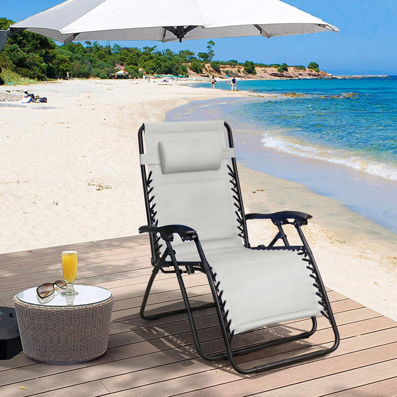 Kantzer Folding Zero Gravity Chair, Gray