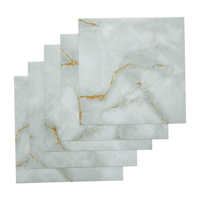 Daniar 10Pcs Self Adhesive Flooring 30x30 cm PVC Tile in Grey