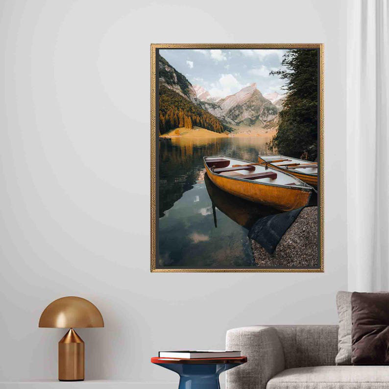 Print on Canvas, 25 cm H x 35 cm W, Gold Floater Framed
