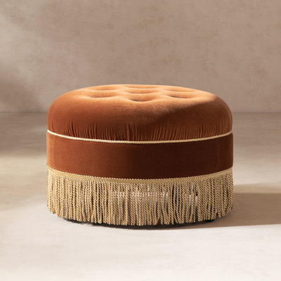 Yolanda 24" Round Upholstered Accent Ottoman
