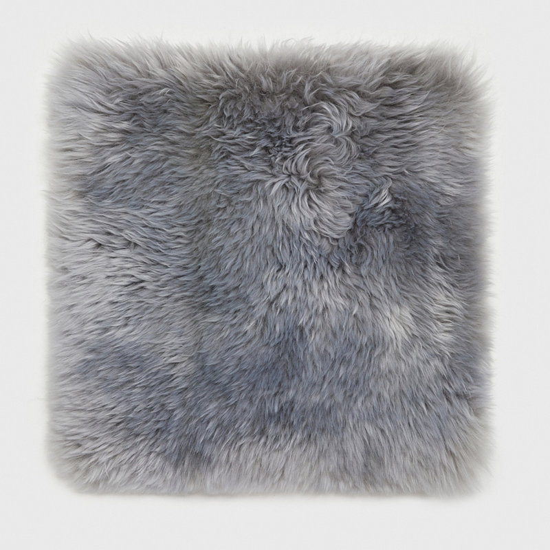 Teton Sheepskin Scatter Cushion Cover, Light Grey