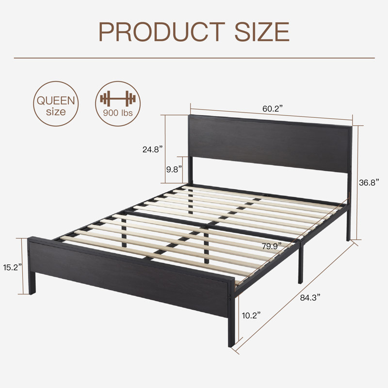 Shaurice Platform Bed, Black, Queen