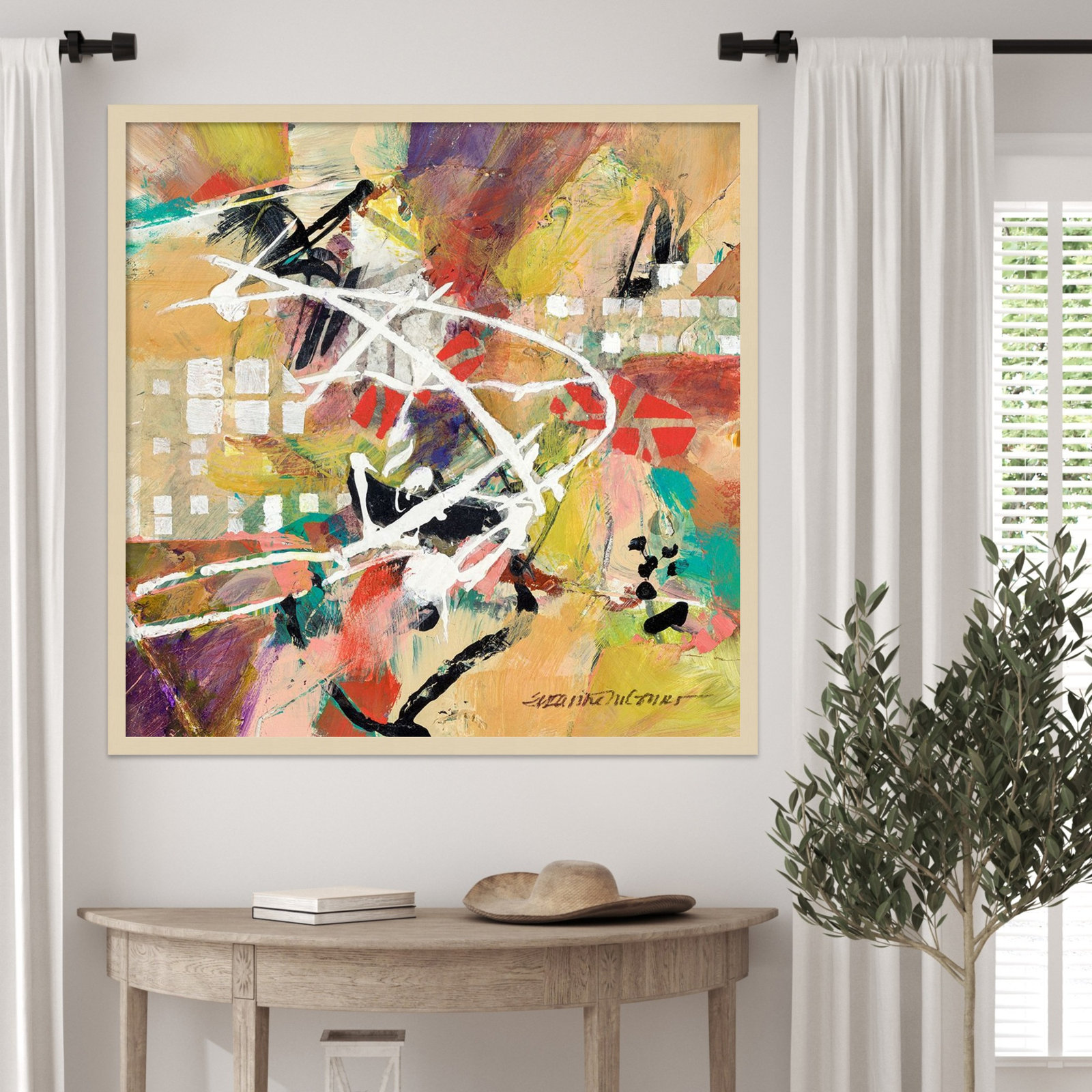 Boogie by Sutter Wood Framed Wall Art Print, Brown, 33" H x 33" W
