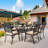 ?? ?????????? Outdoor Dining Set Cast Aluminum Retro Patio Dining Set For 6 Includes 59” Rectangular Table And 6 Chairs With Thicker Cushion And Umbrella Hole For Patio Deck Garden