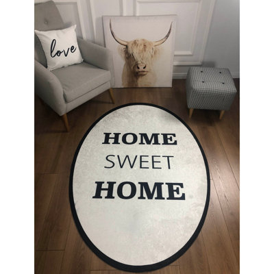 Tapis rectangulaire en polypropylène tissé à la machine Edolia - noir / blanc