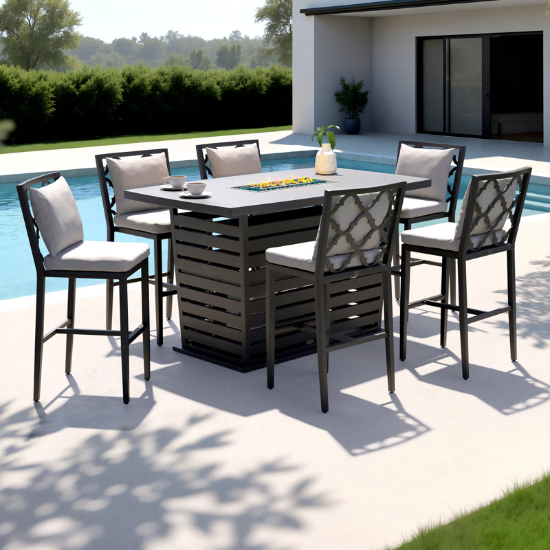 Venetia Metal Outdoor Dining Side Chair with Cushion
