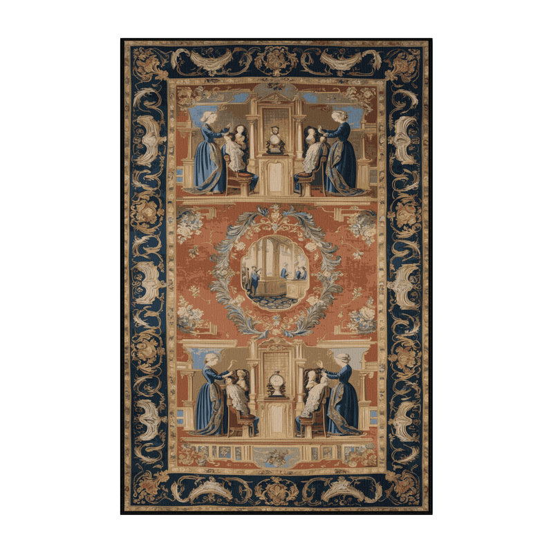 Tapis brun français lavable à la machine, Rectangulaire 3 pi x 5 pi