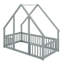 Lit simple au sol avec clôture, garde-corps, structure de lit en bois massif pour enfants, garçons, filles-240057559
