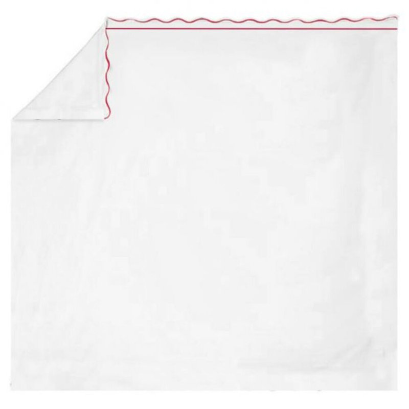 400TC Cotton Scallop Embroidery & Border Cotton 4 Piece Sheet Set Fitted Sheet Fits Upto 16" Deep Pocket, Full Sheet Set