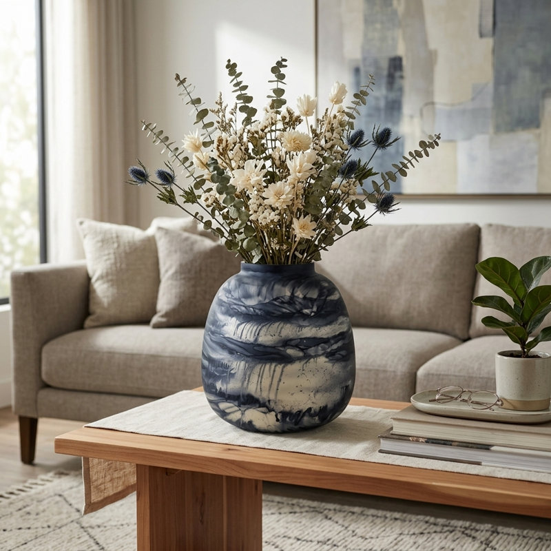Annecy Handmade Glass Table Vase, Overall height - 13''