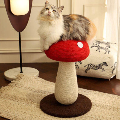 Mushroom Cat Scratching Post with Sisal Rope