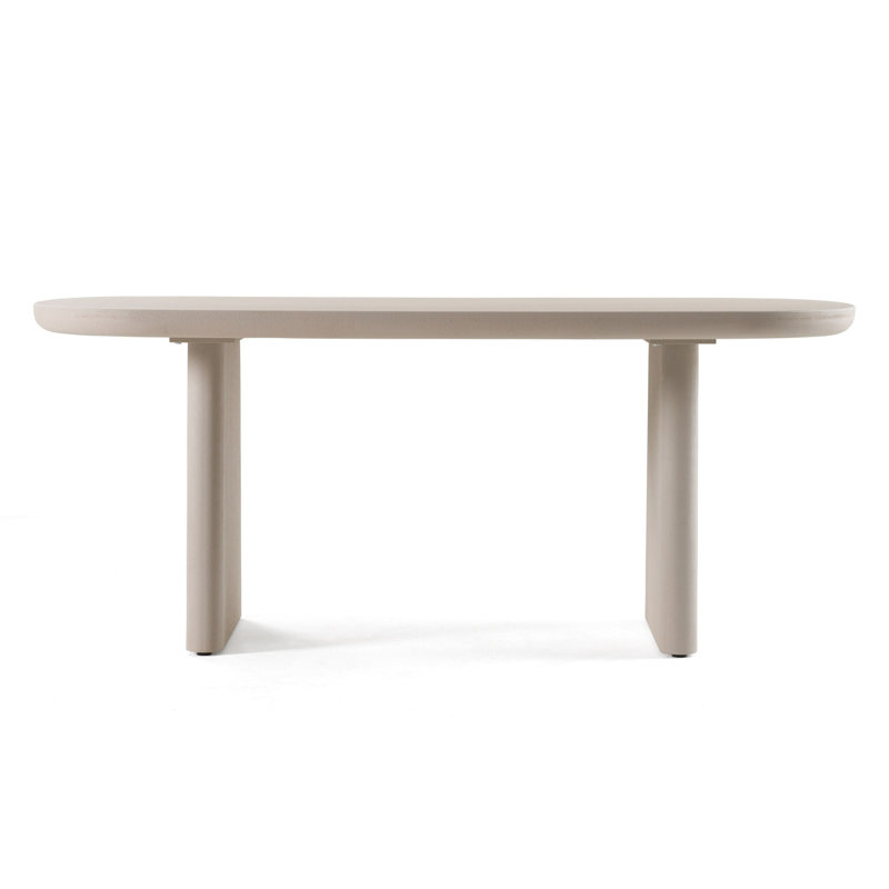 Evermore - Table de salle à manger ovale moderne en faux ciment gris