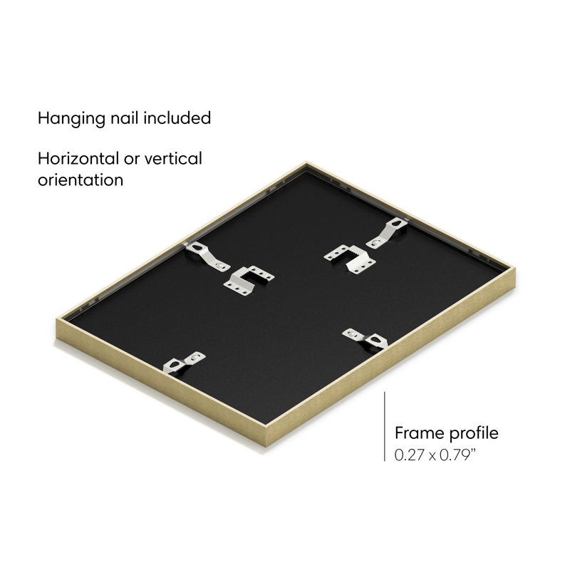 Gold Aluminum 9x12 Picture Frame with Glass Mat
