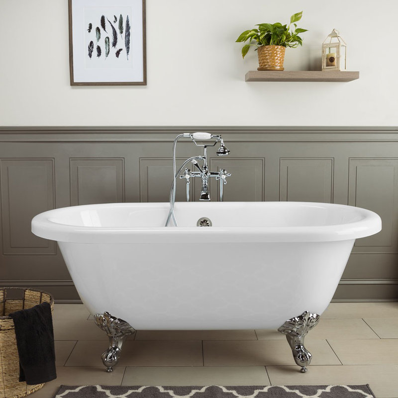 Baignoire de trempage sur pattes en acrylique 67 "x 30" Windsor, Laiton