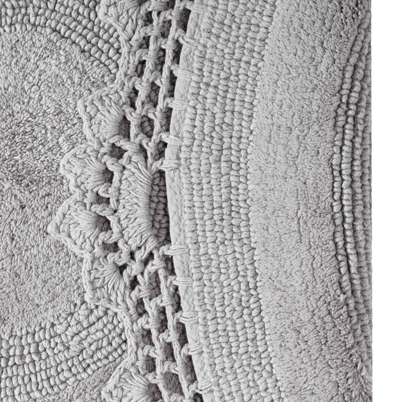 Tapis pour salle de bain Aridatha, Gris clair, L 36 po x L 36 po
