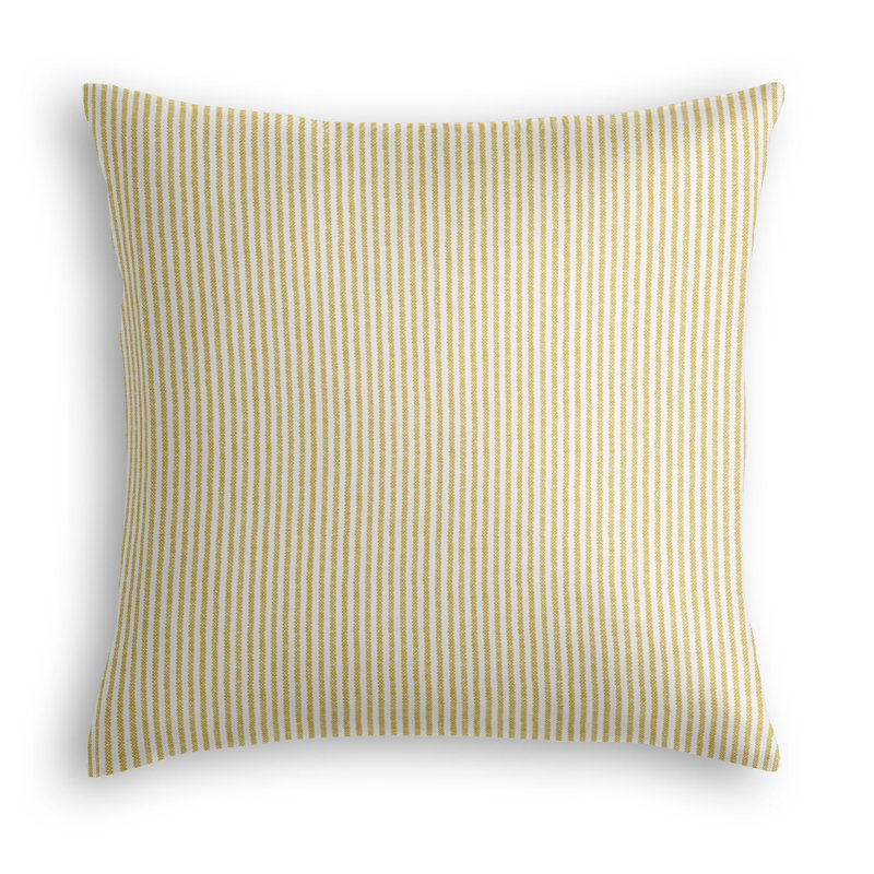 Coussin décoratif rayé Acworth, 18 po x 18 po, Lingot d'or