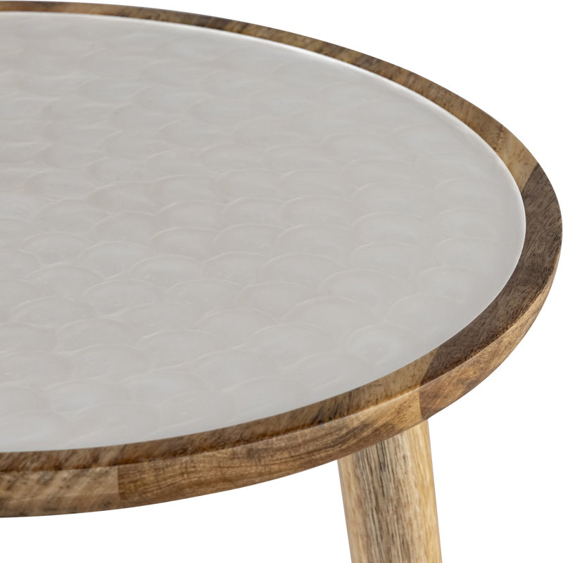 Ensemble de 2 tables d'appoint en bois de manguier