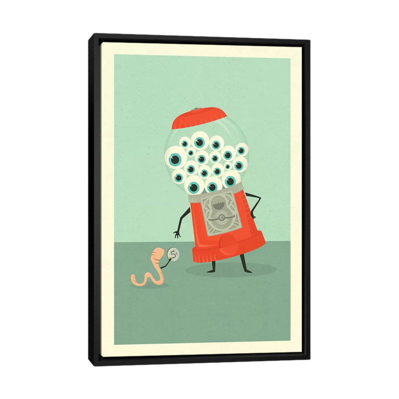 « eye bonbon », reproduction d’impression sur toile, H 26 po x l 18 po x P 1,5 po, Toile avec cadre noir, Pas de tapis