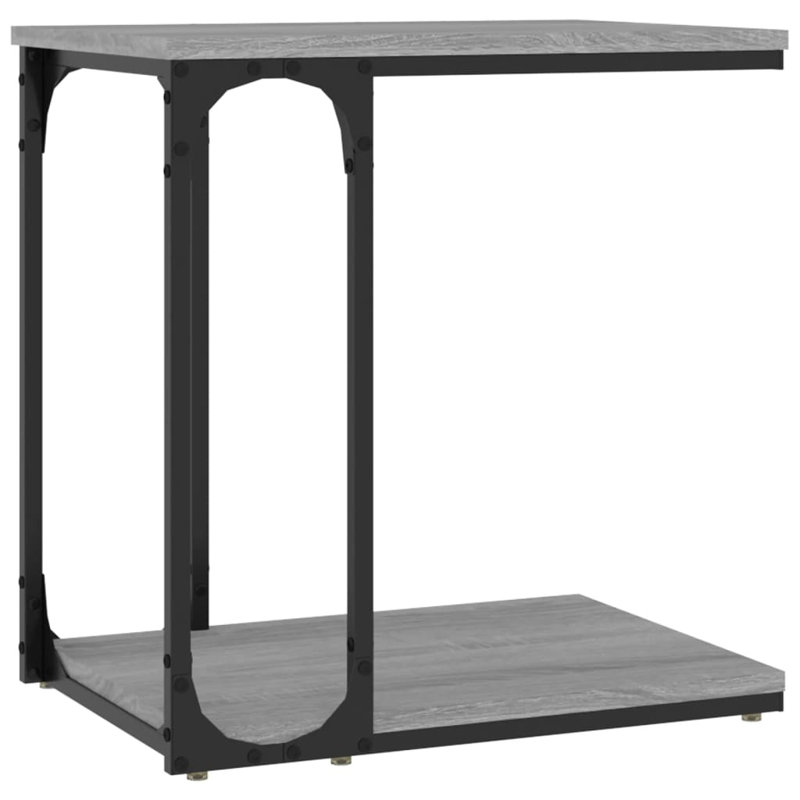 Digrazia Floor Shelf End Table, Grey/Black, Grey