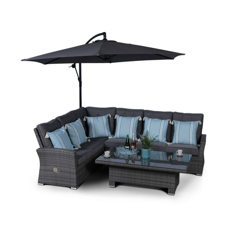 Aldan 6 - Person Garden Lounge Set with Cushions, Grey
