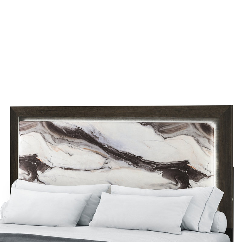 HARRY BROWN QUEEN BED WITH LED