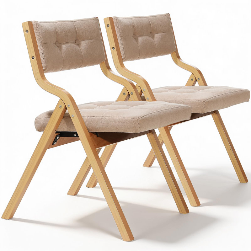 Patio Folding Chair Folding Chair Set, Beige