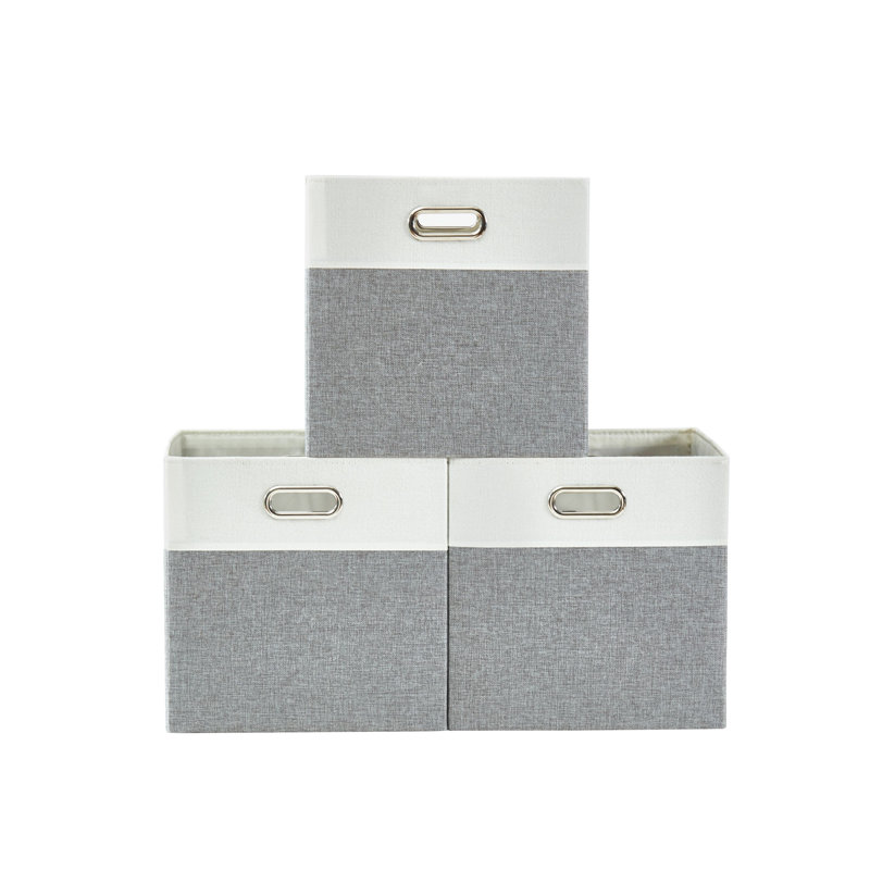 Ensemble de 3 bacs de rangement en tissu, H 13 po x l 13 po x P 13 po