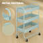 HOMCOM 3 Tier Storage Trolley Storage Cart with Mesh Backets Wheels-1617669178
