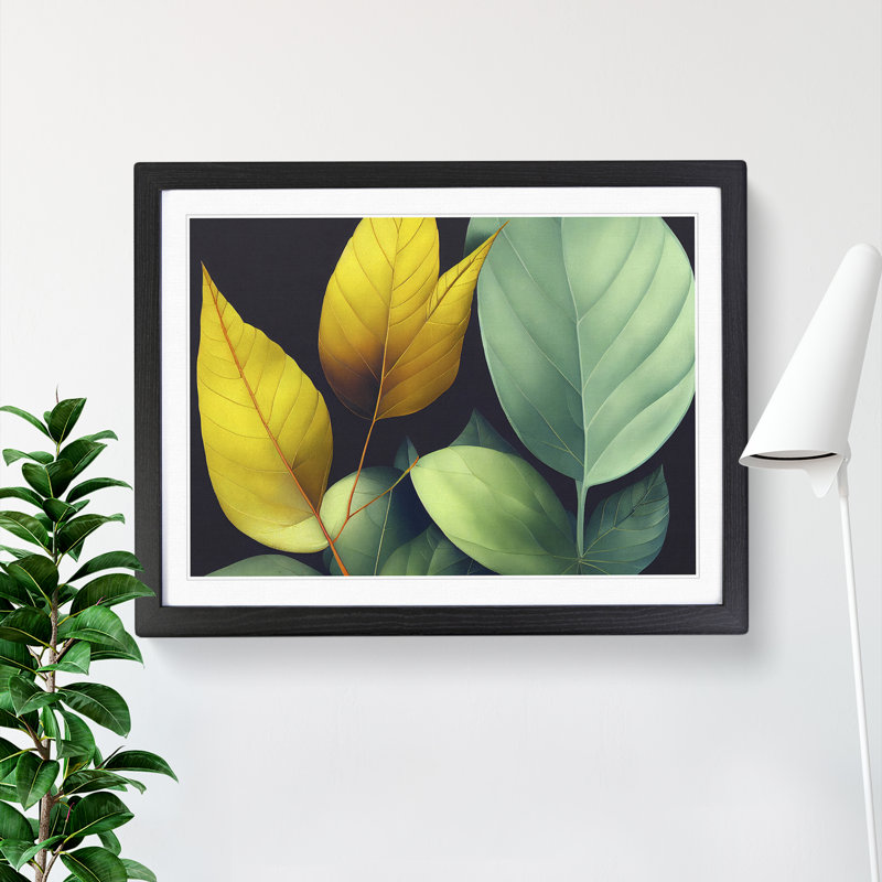 Victorious Leaf - Framed Print, Black, 46cm H x 64cm W x 2cm D
